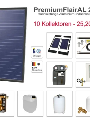 Geprüft Solarbayer PremiumFlairAL Indach-Solarpaket 10 Bruttofläche 25,20 m² Solaranlage