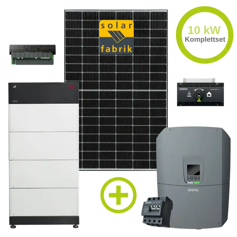12.6 kW Photovoltaik Notstrom Bundle Komplett Solar Fabrik 450 W / Kostal G3 / BYD HVS inkl. K2 Montage Material Sale