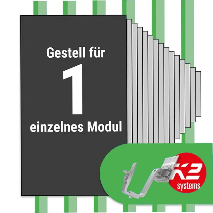 K2 Montage Paket Ziegeldach: 1 Reihe x 1 Modul (K2 4S: Jeder Sparren) Preisreduziert