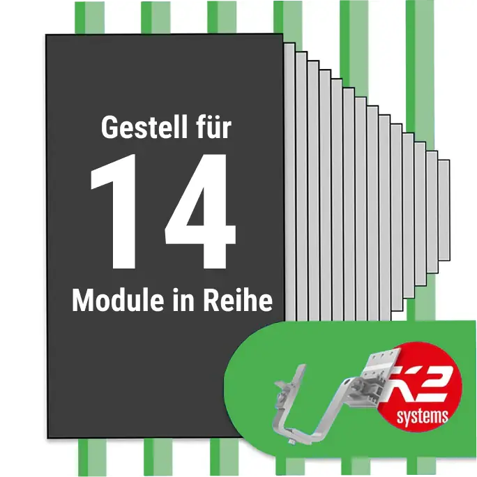 Direkt Vom Hersteller K2 Montage Paket Ziegeldach: 1 Reihe x 14 Module (K2 4S: Jeder Sparren)