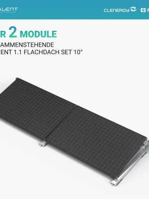 Günstig Clenergy PV-ezRack SolarRoof Pro 2.0 Unterkonstruktion Flachdach Montageset für 2 zusammenstehende Module ( neue ver. 2026 )