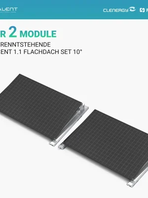 Sonderangebot Clenergy PV-ezRack SolarRoof Pro 2.0 Unterkonstruktion Flachdach Montageset für 2 getrenntstehende Module ( neue ver. 2026 )