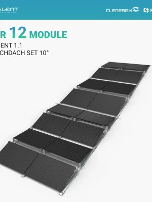 Clenergy PV-ezRack SolarRoof Pro 2.0 Unterkonstruktion Flachdach Montageset für 12 Module ( neue ver. 2026 ) Schneller Versand