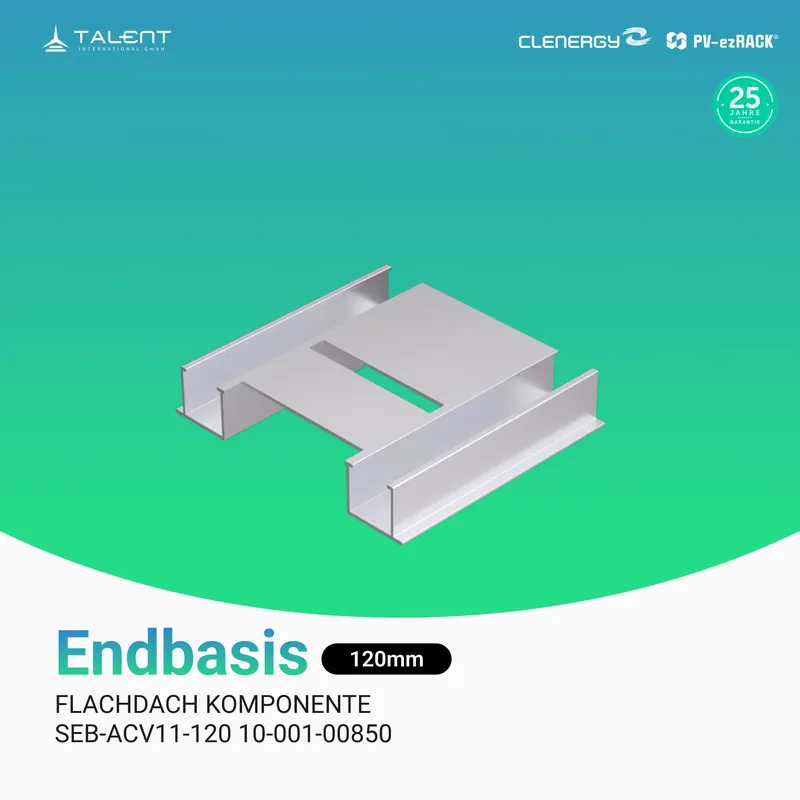 Preis Gesenkt Clenergy PV-ezRack Unterkonstruktion Komponenten - Endbasis 120mm