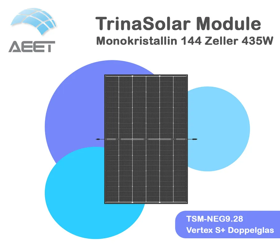 Solarmodule Trina 435 TSM-NEG9RC.27 bifazial Vertex S+ Doppe Direkt Vom Hersteller