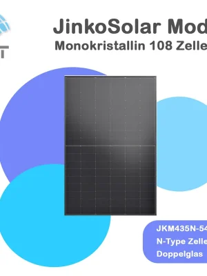 Solarmodule JinkoSolar Doppelglas JKM435N-54HL4R-BDB black Nur Heute