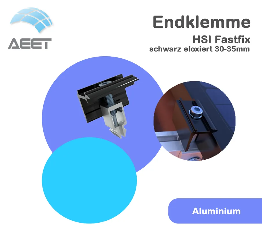 Endklemme HSI Fastfix Aluminium schwarz eloxiert 30-35 mm Sonderaktion
