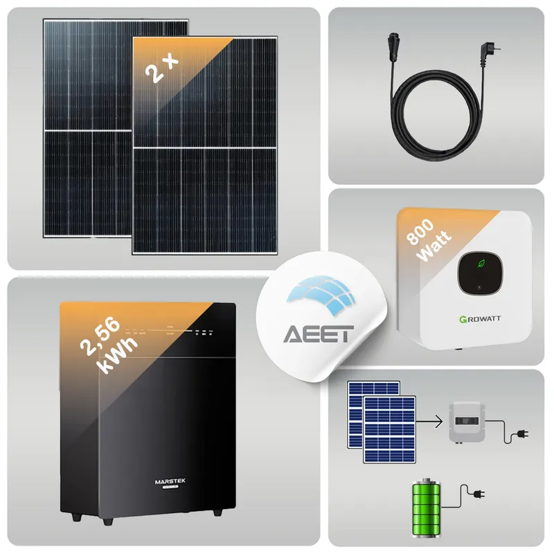 Balkonkraftwerk-800 Watt mit AC Speicher 2,56kWh Schneller Versand