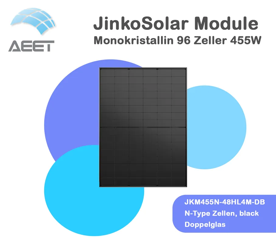 Sonderaktion Solarmodule JinkoSolar Doppelglas JKM455N-48HL4M-DB