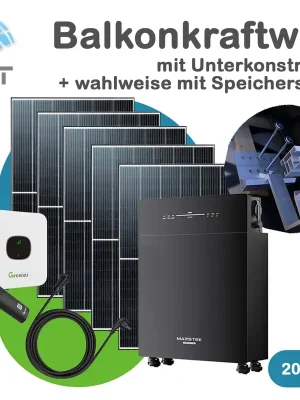 Preis Gesenkt Balkonkraftwerk-2075 Watt - Ziegeldach - AC Speicher 5120 Wh