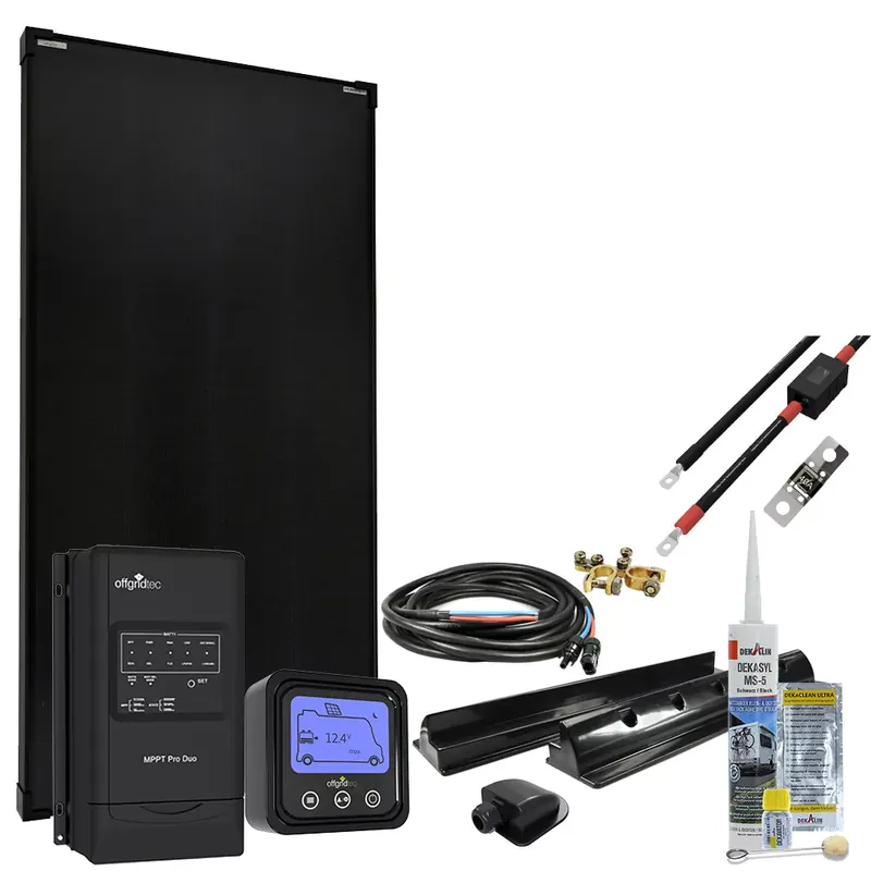 Preisknaller 180W MobileBlack 12V Wohnmobil Solaranlage 30A MPPT PERC