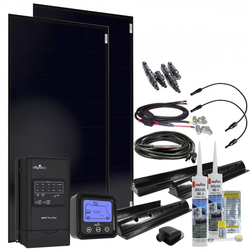 300W MobileBlack 12V Wohnmobil Solaranlage 30A MPPT OLP Kostenloser Rückversand