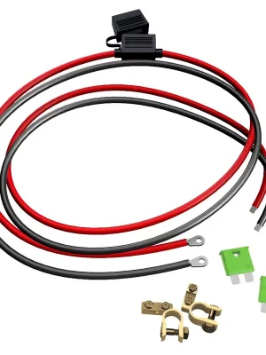 1,5m Batteriekabel M8 mit Flachsicherungshalter, 30A Sicherung und Polklemmen Sofort Bestellen