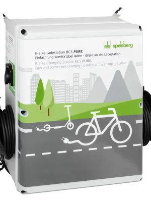 Wochenendangebot Spelsberg E-Bike Ladestation, Schutzart IP54, max. Leiterquerschnitt 4², Schlagfestigkeit IK08, Schutzklasse II, Bemessungsspannung 230V AC, halogenfrei, 58113301
