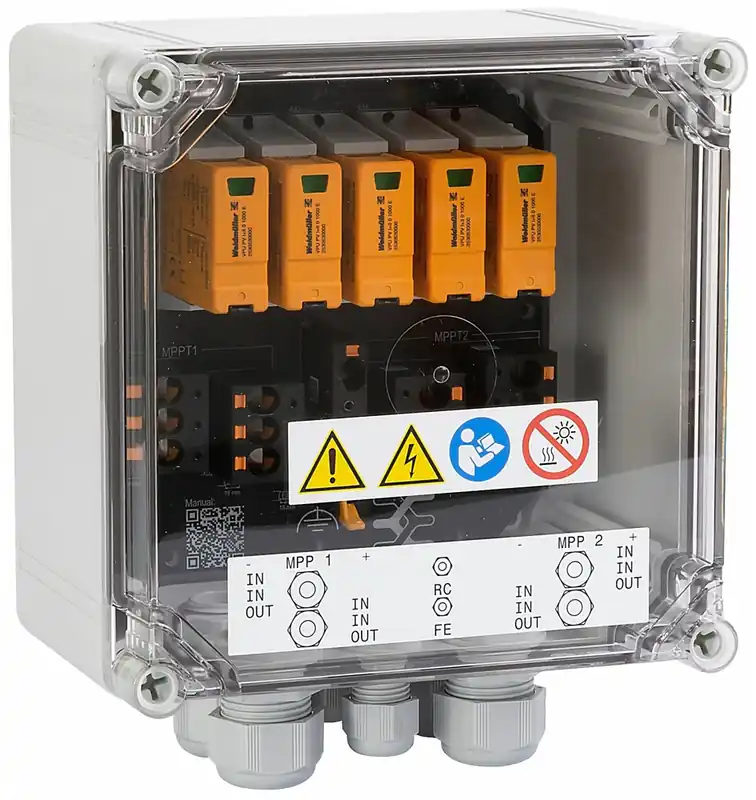Weidmüller PVN DC 2I 1O 2MPP SPD1R CG 11 Photovoltaik Generatoranschlusskasten, PV Next, 1100 V, 2 MPP, 2 Eingänge/1 Ausgang pro MPP, Verschraubung, 2866320000 Kracherpreis