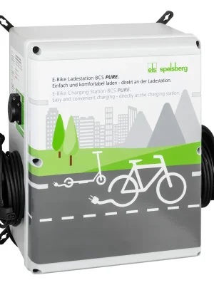 Spelsberg E-Bike Ladestation, Schutzart IP54, max. Leiterquerschnitt 4², Schlagfestigkeit IK08, Schutzklasse II, Bemessungsspannung 230V AC, halogenfrei, 58112201 Schneller Versand