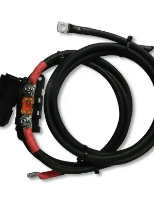 Markenprodukt Batteriekabelsatz für Wechselrichter- 2 x 2 m  (schwarz) 1 x 35 qmm